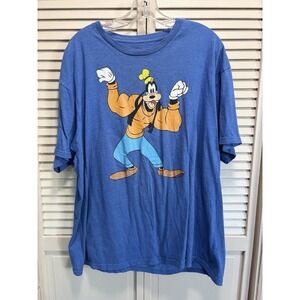 Disney Goofy Buff Tshirt Crew Neck Short Sleeve Size 2XL Graphic Blue Cartoon